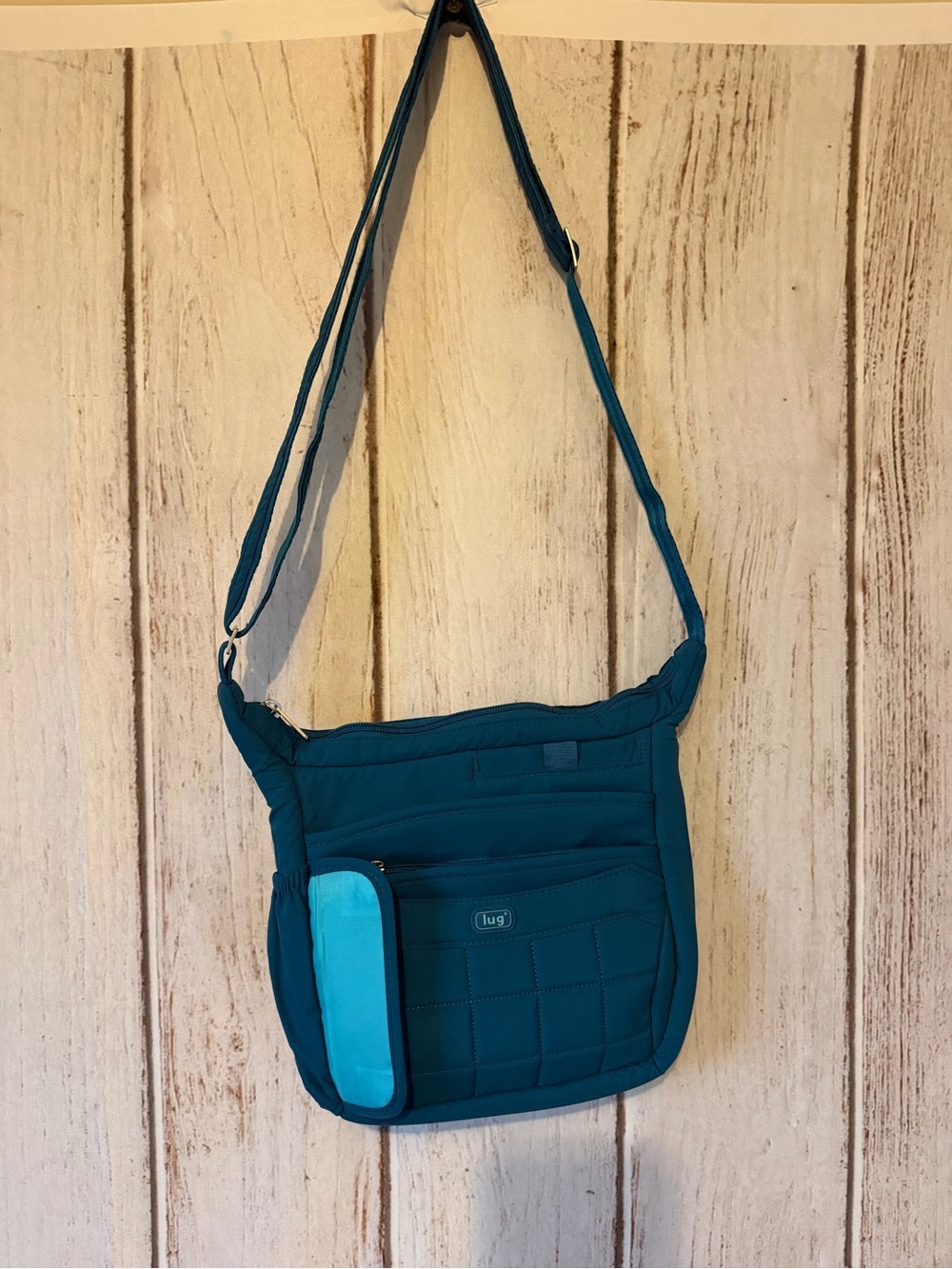 Lug Crossbody Bag Teal Quilted Travel Purse NWOT